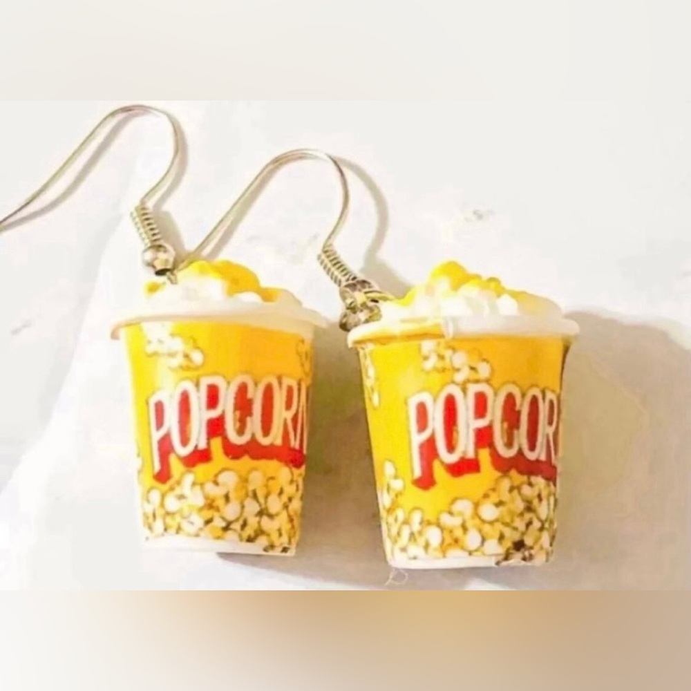 Yellow Popcorn Bucket Dangle Earrings